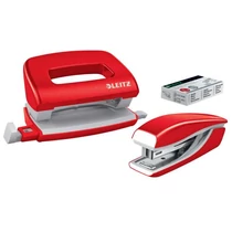Fűzőgép és lyukasztó szett Leitz NeXXt WOW Mini piros 10lapos -55612026-
