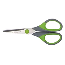 Olló 14cm rozsdamentes acél Q-CONNECT szürke-zöld műanyag nyél KF00752