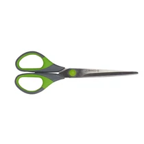 Olló 17,5cm rozsdamentes acél Q-CONNECT szürke-zöld műanyag nyél KF00753