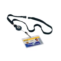 Névkitűző tartó kihúzható szalaggal fekete Durable -822301/P4100-0355-