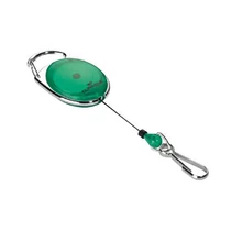 Névkitűző tartó kihúzható, karabineres Durable zöld -832705-