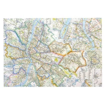 Falitérkép fémléccel 140x100cm Budapest STIEFEL -4870FL-