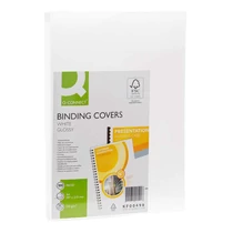Spirálborító A/4 fényes fehér 250 gr. (Kiszerelés: 100db/csm) hátlap Q-CONNECT -KF00498-
