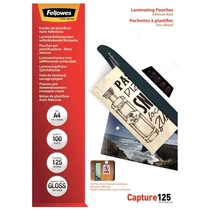 Lamináló fólia A/4 fényes, 125 micron, öntapadó hátlappal (Kiszerelés: 100db/csm) FELLOWES -5328901-