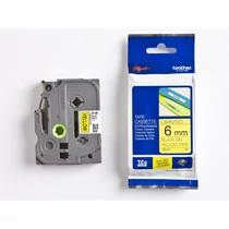 Betűnyomó kazetta 6mm Brother TZ611 szalag sárga-fekete -1044-