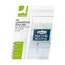 Lamináló fólia A/4 125 mikron öntapadós (Kiszerelés: 25db/csm) Q-CONNECT - KF24056-