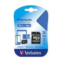 Memóriakártya Verbatim Micro SDHC 32GB Class 10 + adapter