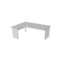 Íróasztal sarokíves, panellábbal F-120.KS 80/60, méret:180/140x80/60x75, B cseresznye