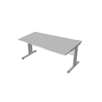 Íróasztal, íves, fémlábbal F-121FL.I 100/80, méret:160x100/80x75, J bükk