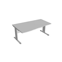 Íróasztal, íves, fémlábbal F-122FL.I 100/80, méret:135x100/80x75,  B Juhar/natúrfa