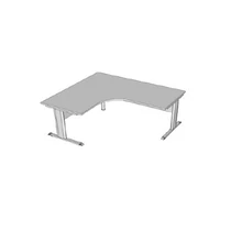 Íróasztal, sarokíves, fémlábbal F-120FL.S 80/80, méret:180/160x80/80x75, B Juhar/natúrfa