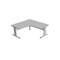 Íróasztal, sarokíves, fémlábbal F-121FL.S 80/80, méret:160/160x80/80x75 Bükk/világosbarna