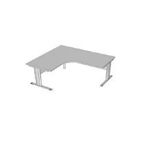 Íróasztal, sarokíves, fémlábbal F-120FL.S 80/60, méret:180/160x80/60x75, B Bükk/világosbarna