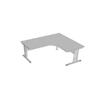 Íróasztal, sarokíves, fémlábbal F-120FL.S 80/60, méret:180/160x80/60x75, J Calvados/barna