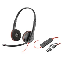 Fejhallgató mikrofonnal HP Poly Blackwire 3220 Stereo USB-C Headset