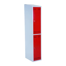 Fémszekrény 2 rekeszes, öltöző, lapraszerelt INTRA 192/183x55x35cm piros