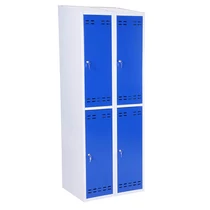 Fémszekrény 4 rekeszes, öltöző, lapraszerelt INTRA 192/183x55x70cm kék