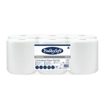 Kéztörlő BULKYSOFT Midi 19 cm belsőmagos tekercses 450 lapos 2 rétegű hófehér 100% cellulóz (Gyűjtőcsomag: 6 tekercs/csomag)