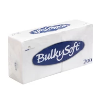 Szalvéta BULKYSOFT 200db-os 33x33cm 1 rétegű fehér 100% cellulóz