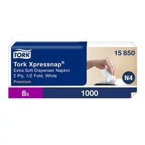 Szalvéta TORK Xpressnap Extra Soft Fehér 2 rétegű N4 1000 lap/csomag (Gyűjtő: 8 csomag/zsugor)