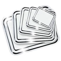 Tálca fém négyszögletes rozsdamentes 25X21 cm -1605SIS001-