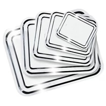 Tálca fém négyszögletes rozsdamentes 30x24 cm -1605SIS002-