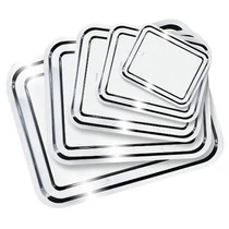 Tálca fém négyszögletes rozsdamentes 35x28 cm -1605SIS003-