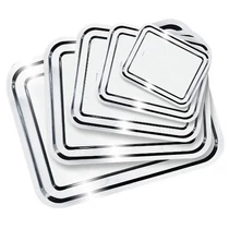 Tálca fém négyszögletes rozsdamentes 40x32,5 cm -1605SIS004-