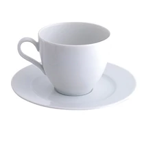 Teáscsésze+csészealj szett Rotberg Porcelain Basic fehér 38cl 1206BAS003/Every day 1206EVR002 -1206BAS003- (Kiszerelés: 6db/klt)