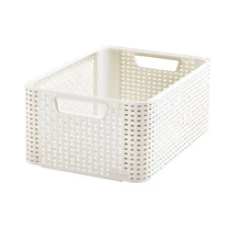 Tárolódoboz sötét bézs rattan hatású 18L -M- CURVER STYLE