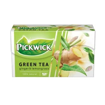 Tea PICKWICK zöldtea gyömbér és indiai citromfű 20x1,5g filter/doboz