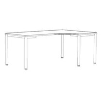 Íróasztal L-alakú I-lábbal 180/140x80/60x74 ES DESK I-LEG LS (W1800/1400 D800/600 …) fehér