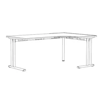 Íróasztal L-alakú C-lábbal 160/120x60/60x74 ES DESK C-LEG LS (W1600/1200 D600/600 …) szürke