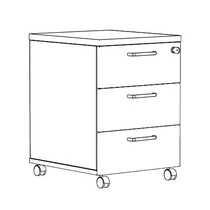 Mobil konténer 3 fiók 43x60x60 ES PEDESTAL MOB 3D (W430 H600 D600 DE-P …) fehér