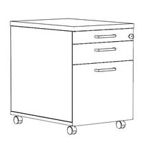 Mobil konténer 2 fiók+tolltartó43x60x60 ES PEDESTAL MOB 2D PB (W430 H600 D600 DE-P …) akác