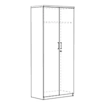 Duplaajtós szekrény kihúzható szekrénysínnel 80x44,5x222,5 ES CABINET WD H D2 (W800 D445 6OH …) szürke