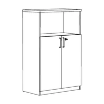 Felül nyitott szekrény 80x44,5x189,5 5OH/2/3 ES CABINET HO (W800 D445 5OH/2/3 MFC TT18 ...) fekete