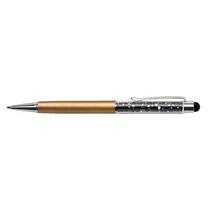 Golyósirón felül hematite fekete színű Swarovski kristályokkal töltve arany színű tolltest 14 cm Touch ART Crystella golyóstoll -1805XGT315-