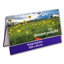 TOPTIMER Asztali naptár álló műbörös naptárháttal Nemzeti parkjaink T542T kék