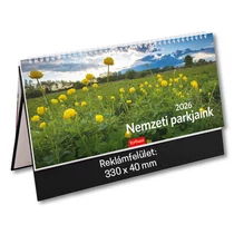 TOPTIMER Asztali naptár álló műbörös naptárháttal Nemzeti parkjaink T542T fekete