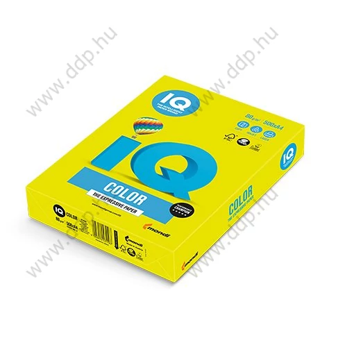 Színes fénymásolópapír A/4 80g IQ Color 500ív/csomag neonsárga