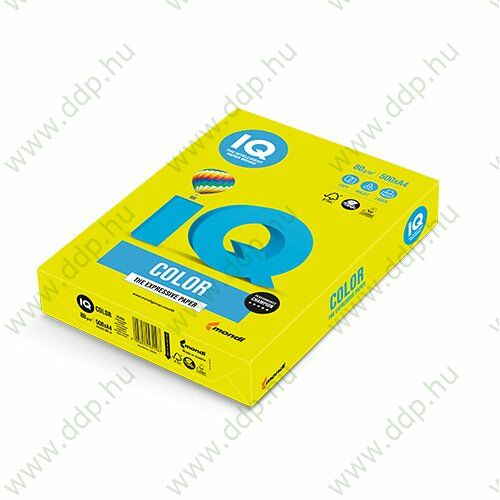 Színes fénymásolópapír A/4 80g IQ Color 500ív/csomag neon neon sárga