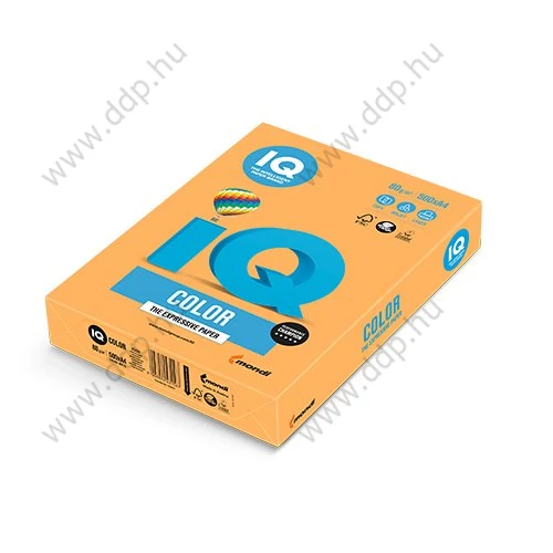 Színes fénymásolópapír A/4 80g IQ Color 500ív/csomag neonnarancs -IQC480/N/NEOOR-