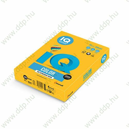 Színes fénymásolópapír A/4 80g IQ Color 500ív/csomag intenzív nap sárga -180037256/SY40-