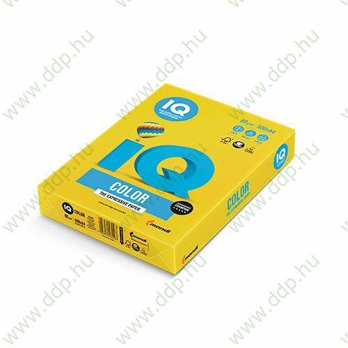 Színes fénymásolópapír A/4 80g IQ Color 500ív/csomag intenzív élénksárga -180036777/IG50-