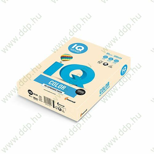 Színes fénymásolópapír A/4 80g IQ Color 500ív/csomag pasztell krém -180036719/CR20-