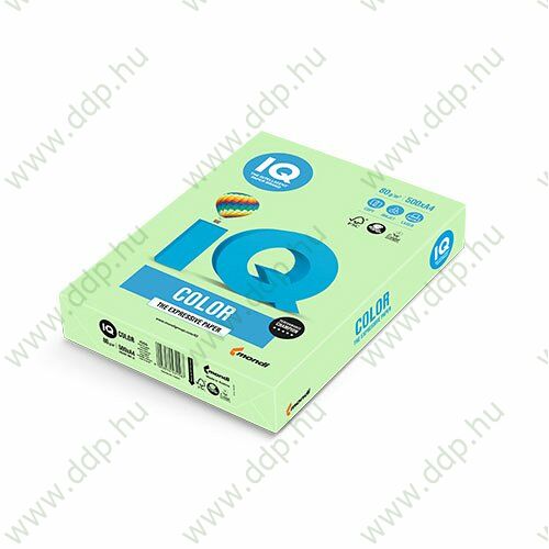 Színes fénymásolópapír A/4 80g IQ Color 500ív/csomag pasztell zöld -180037039/MG28-