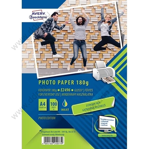 Fotópapír E2496 A/4 180g 100ív fényes Avery-Zweckform