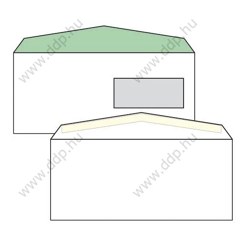 Boríték LC6/5 enyvezett ablakos jobb 35x90mm HARMANEC (1C=100db)