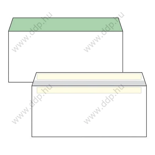 Boríték LA4 öntapadós bal ablakos 45x90mm bélésnyomott (1C=100db) HARMANEC
